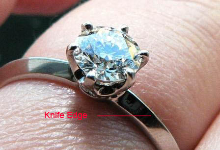 Diamond Engagement Ring Knife Edge Mounting